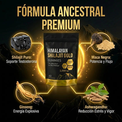 ShilajitGold™ – Gomitas Premium de Shilajit del Himalaya (Suministro para 60 días)