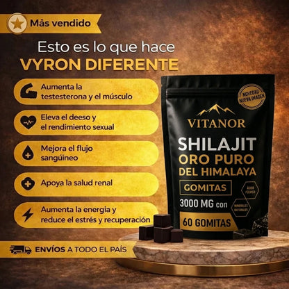 Shilajit 4000mg en Gomitas- Mas Energía y Deseo maculino